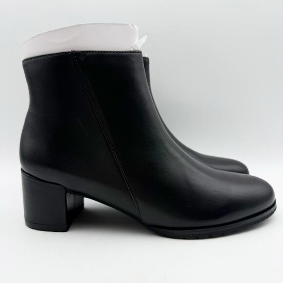 Naturalizer Womens Bay Bootie US 9 Wide EU 40 Black Leather Waterproof NWOB - Picture 4 of 13